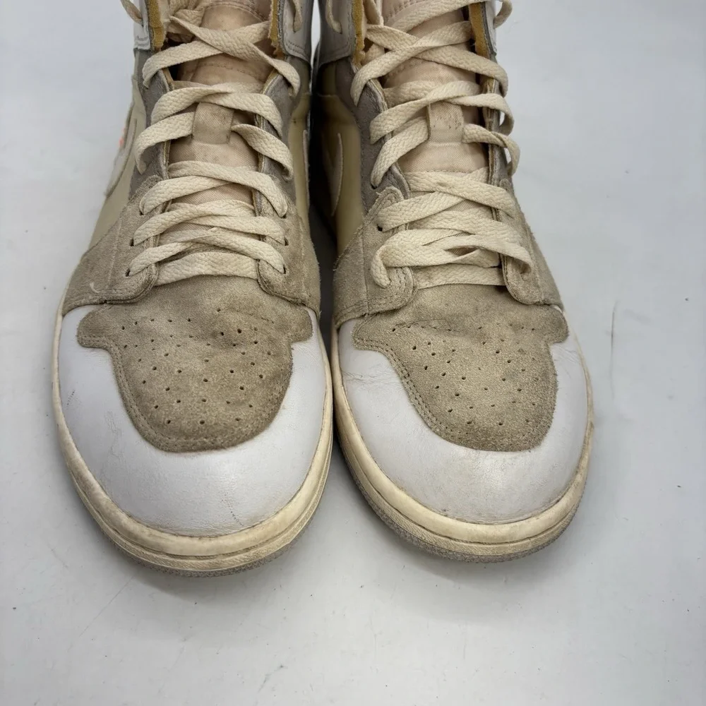 Air Jordan 1 Mid Shoes Mens 10.5 SE Craft White Sail Inside Out Lace Up
